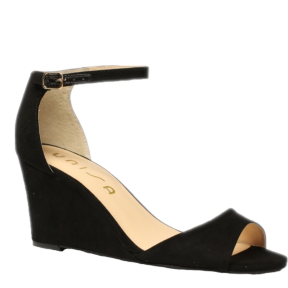 unisa black wedge sandals